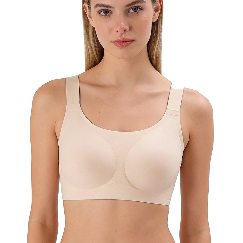 FIBO Plus-Size Soft Support Bra | Seamless Jelly Strip | Full Coverage | Large Cup | Wire-Free Women's Underwear | CB260726A247
