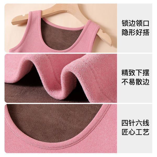 Warm Vest women's thickened fleece bottoming, Warm heating vest large size underwear women | WRN250205501