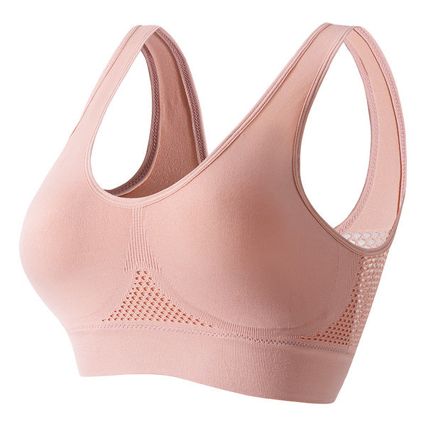 LADO Mesh Hollow Breathable Daily Use Tank Top Sports BRA Fitness running wireless push-up yoga vest plus size With NON Pad | CT250616628