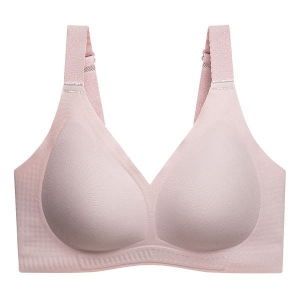 SELU Seamless soft support jelly gel bra big chest small wide shoulder strap thin back big U breast bra thin | China Imported | CB2508293413
