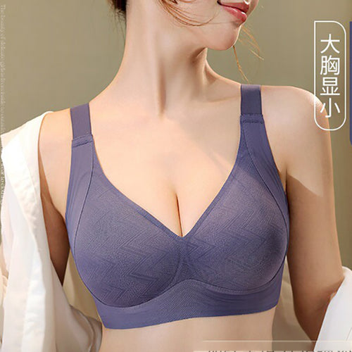 AMIA Large Size Multi-Strong Lifting Bra (Jelly Support) | Cup C D | Wavy Line Design | Traceless Seamless Comfort | Full Support | CB2603111007