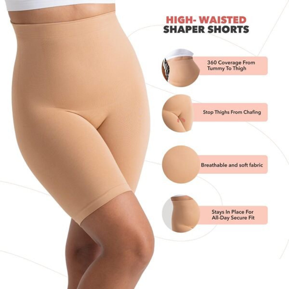 High-Waisted Tummy Control Shapewear Pant | Thigh Slimming Support | Seamless Body Shaping | Smooth Curve Fit | ISHR260619A159