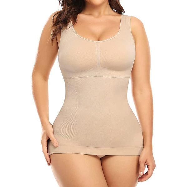 Seamless Abdominal Corset with Chest Pad Sports Underwear Women's Body Shaping Vest without Steel Ring | China Imported | ISMT250809A118