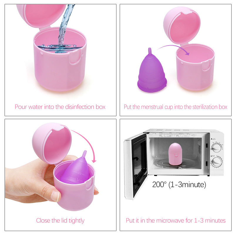 Menstrual Cup with Storage Box + Food-Grade Microwave Steam Sterilization Box (Size - XS, S, L) | Period Solution | | ISMT250725765
