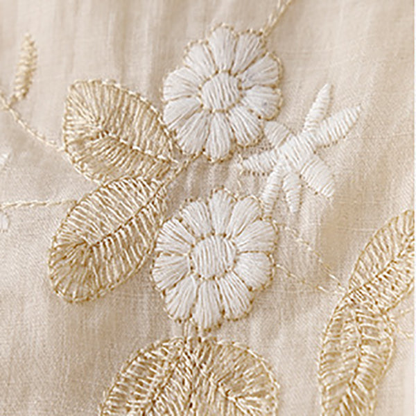 Summer Artistic Retro  Pure Cotton  Embroidered Top Yarn Picking Stitch | Thailand Design | Light &amp; Elegant Daily Wear | CDR260222993