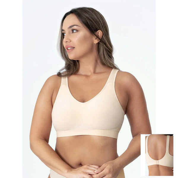 MASU Plus size bright silk vest body shaping without steel ring women's bra seamless traceless | with 3 hook BRA extension | M,L,2XL,4XL | CB250722763