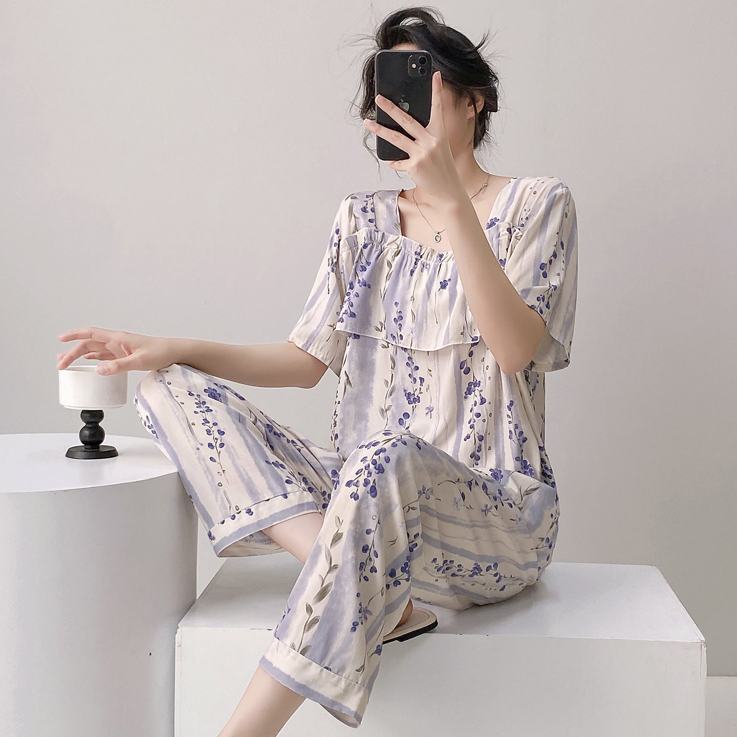 Cotton Silk Anti-Bump Dress with Pajama Set (Summer Edition) Thin &amp; Breathable | Home + Outside Wear | Smooth Daily Comfort | CSL260402A030