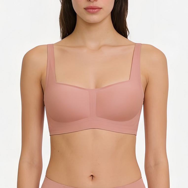 FYXA Seamless Balconette Bra Square-Neck Bandeau Jelly Soft Support Bra&nbsp; Thin Design | Wireless Comfort | Natural Lift | Daily Wear Friendly | CB260213973