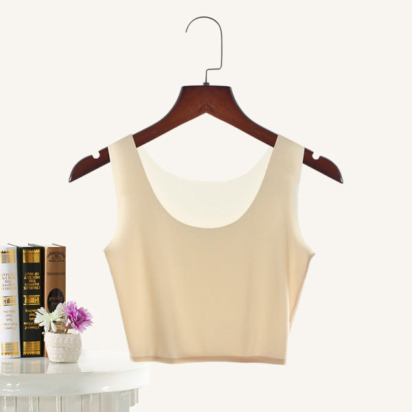 DIVA Plus size chubby girl Ice Silk anti-exposure tube top ultra-thin wrapped chest underwear sleeveless bottoming top loose camisole (China Imported) | M,L,XL,2XL,3XL,4XL | CT250508710