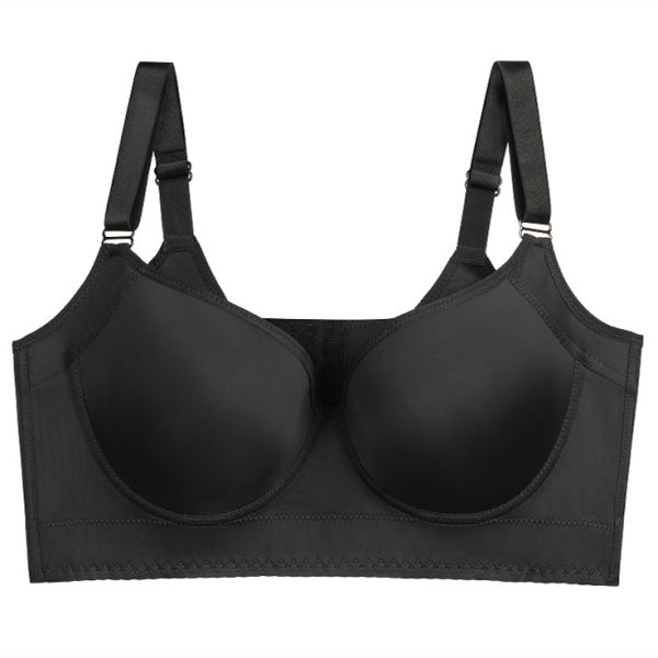 HIFA Plus Size Seamless Smooth Bra | Deep V | Anti-Sagging | Steel Ring | Gather Up Accessory Breast Lingerie | Size: B/C/D/E | 8 Hook | CB250913803