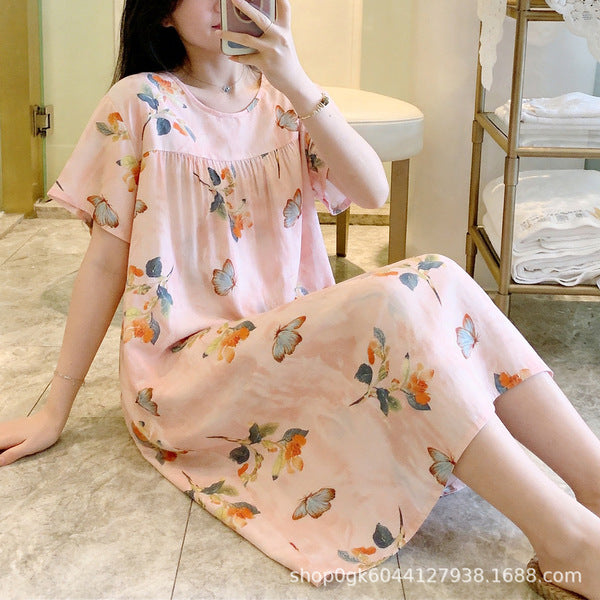 ISB Korean Style Skirt short-sleeved, Large size Nightdress T Shirt | CLS250417733