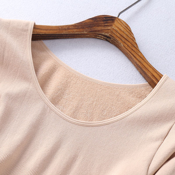 Tight Thermal Underwear Women's Thickened Top Trousers Thin Velvet Body Shaping Long-Sleeved Bottoming Shirt Beautiful Body Autumn Clothes Autumn Pants suit | China Imported | WRN251209876