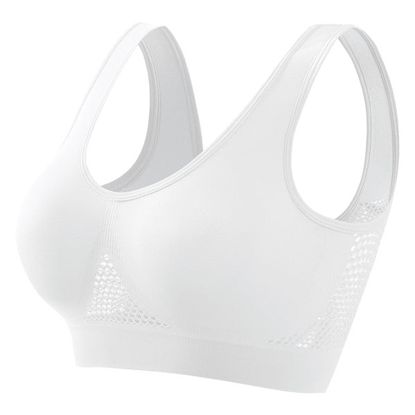 LADO Mesh Hollow Breathable Daily Use Tank Top Sports BRA Fitness running wireless push-up yoga vest plus size With NON Pad | CT250616628