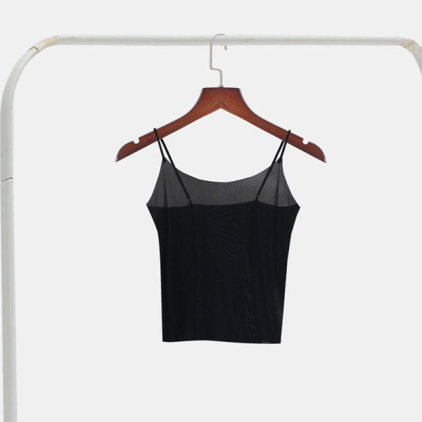 VENI Ice silk navel-exposing sling ultra-thin anti-transparent | L,2XL,3XL,4XL | CT250508713 | Limited Stock |