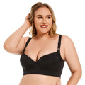 HIFA Plus Size Seamless Smooth Bra | Deep V | Anti-Sagging | Steel Ring | Gather Up Accessory Breast Lingerie | Size: B/C/D/E | 8 Hook | CB250913803