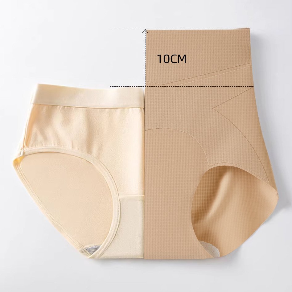 Tummy Control Pants for Women, High-Waisted, Tummy-Tucking, Butt-Lifting, Shaping, 10A Antibacterial Crotch, Seamless Ice Silk Thin Panties | ISHR260711A193
