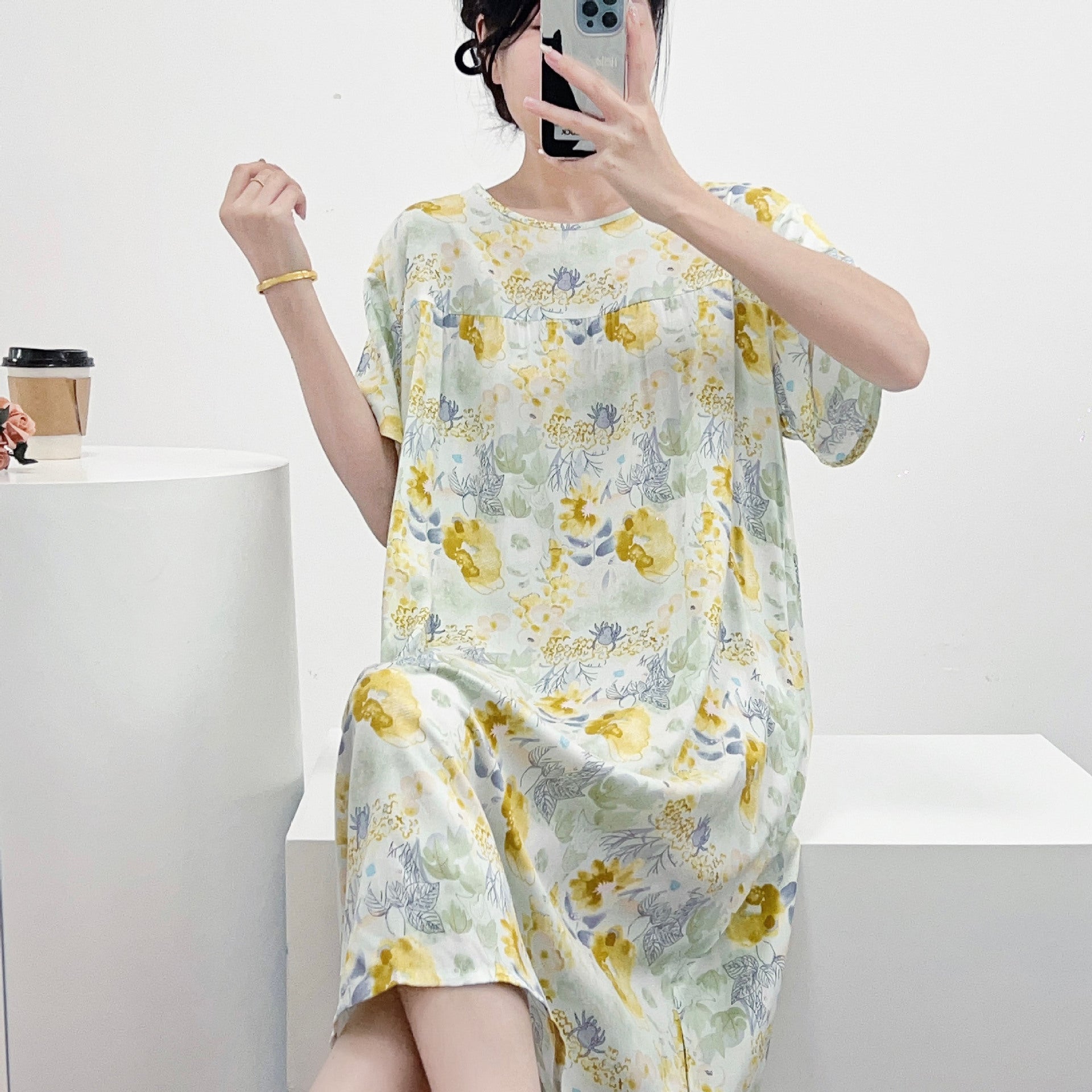 Cotton Silk Nightgown for Women, Summer Thin Sleeveless Dress, Loose Plus Size Anti-Bump Home Wear | China Imported | CLS251031834