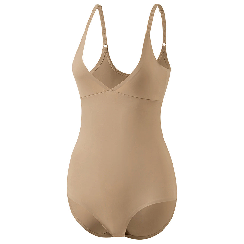 Zhanrun One-Piece Seamless Shaping Corset Triangle Bodysuit | Belly Contracting | Waist &amp; Hip Lifting | Sling Style | Washroom-Friendly | ISHR260115923