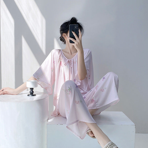 Cotton Silk Cute Dress (Large Size Edition) With Pant Short Sleeve | Spring &amp; Summer Comfort | Soft &amp; Breathable Daily Wear | CLS260408A047