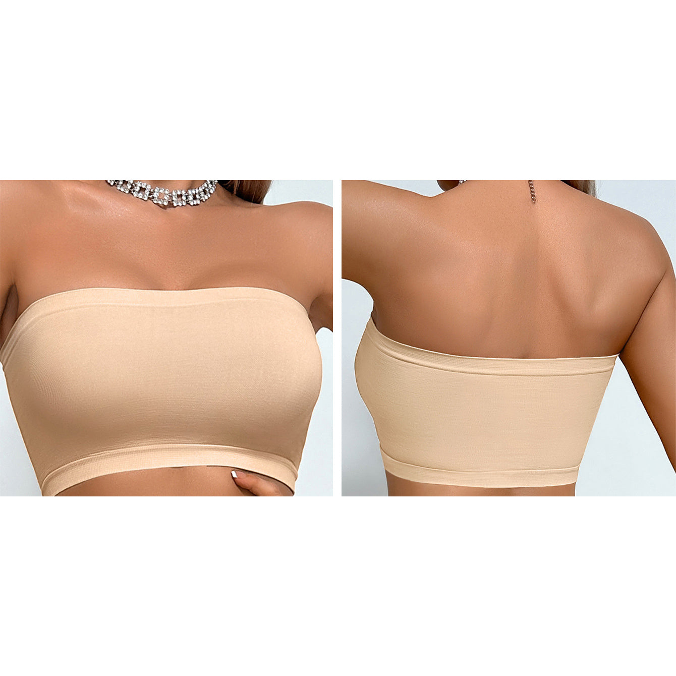 LIXA Skin-Colored Tube Bra One-Piece Bandeau Top | Anti-Exposure | Integrated Chest Wrap | Tight-Fitting Comfort | China Imported | CB260116929