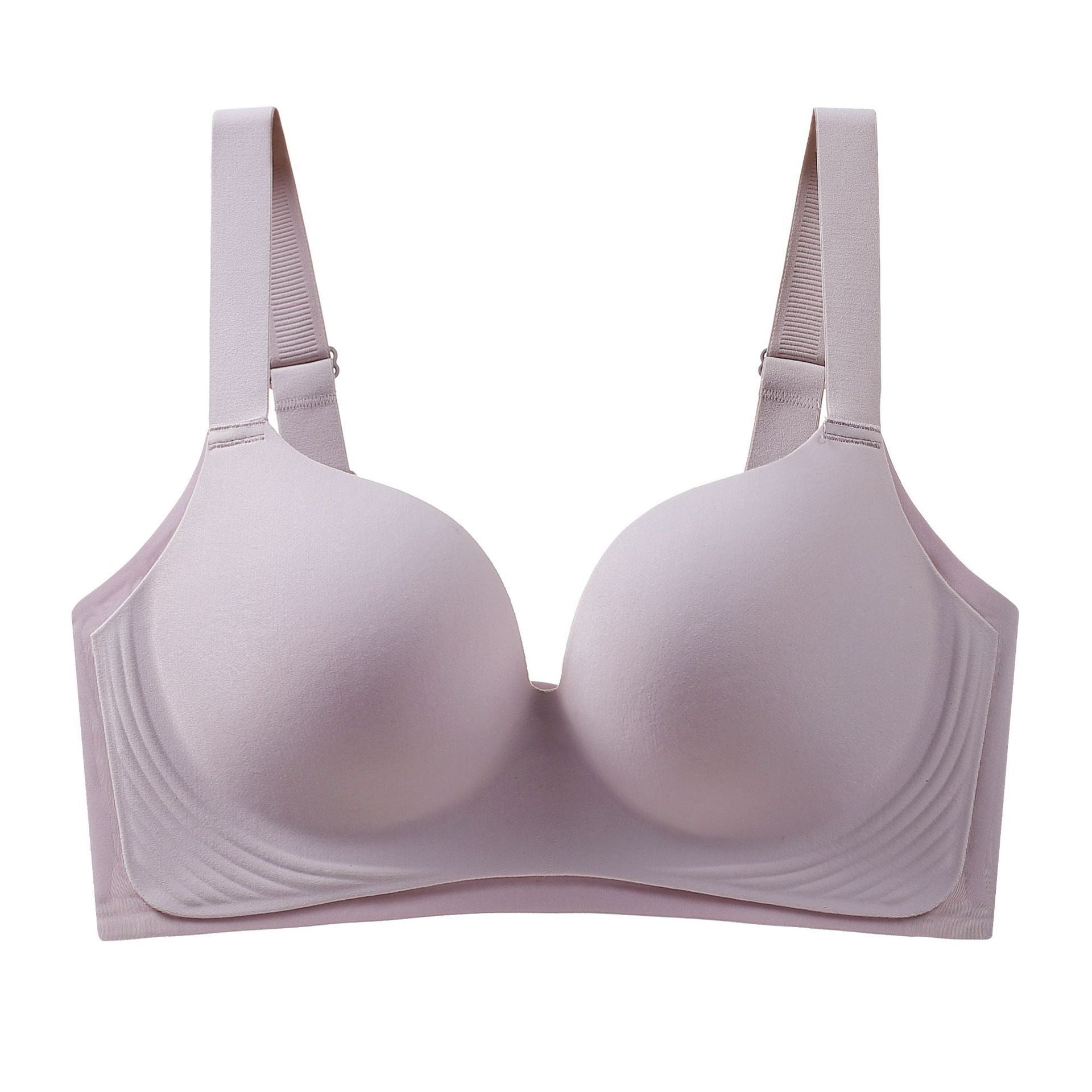 PXRA Seamless Large Size Push-Up Bra (Cup C/D) Latex Soft Support | Wire-Free | Big Chest Small Look | Daily Comfort | CB260206968