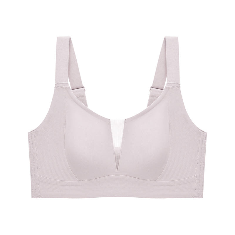 RYXO Wine Red Seamless No-Rim Bra (Big Breasts) Anti-Sagging | Breast-Retracting Support | Wire-Free | Comfortable Daily Wear | CB260128950