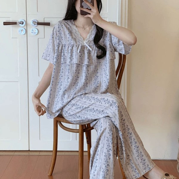 Cotton Silk Sweet Pajama Set (Women) Summer And Autumn Friendly | Thin &amp; Soft Home And OutWear | Cute Daily Comfort | CLS2603091000