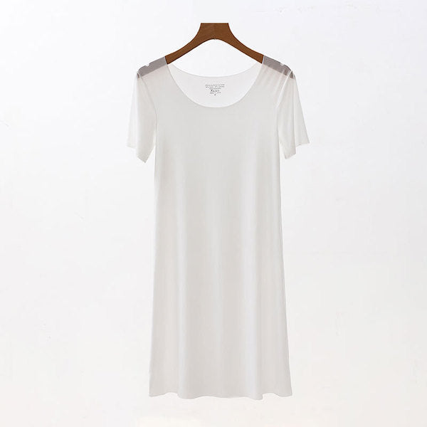 FUNE LONG ICE Premium Summer Ice Silk Seamless short sleeve low collar plus size ultra-thin bottoming shirt suit inside anti-penetration T-shirt | CT250807781