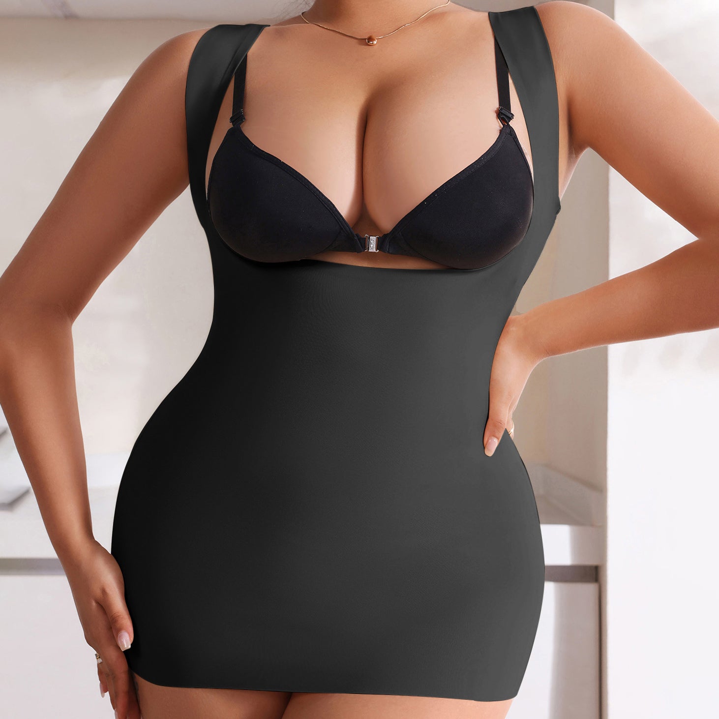 Plus Size Body Shaping Bottoming Vest (Tummy Control Top) Chest Support | Waist Slimming | Inner + Outer Wear | Seamless Comfort | ISHR260206967