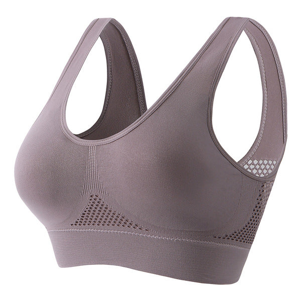 LADO Mesh Hollow Breathable Daily Use Tank Top Sports BRA Fitness running wireless push-up yoga vest plus size With NON Pad | CT250616628