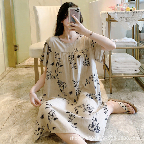 ISB Korean Style Skirt short-sleeved, Large size Nightdress T Shirt | CLS250417733