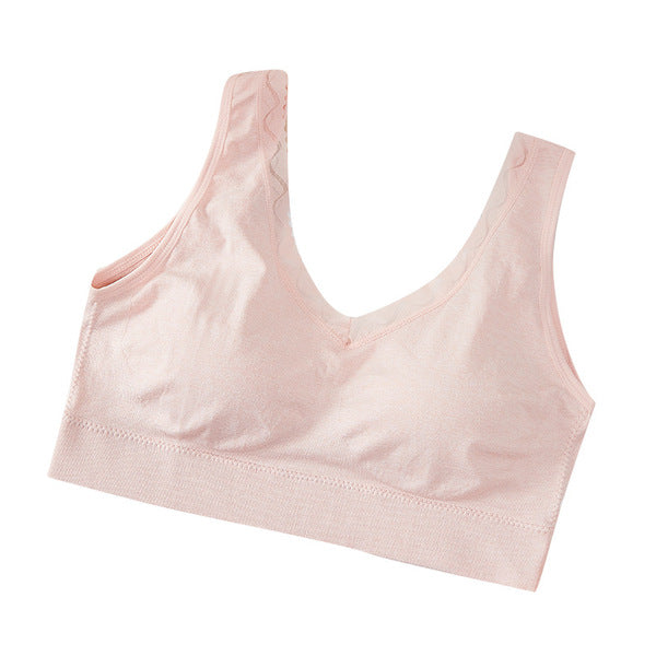 MOVA Seamless Fixed Cup Wide Shoulder Sports Underwear Women's Seamless Comfortable Gather Lace Wrap Bra Women Without Steel Rings Tank | CT250813788  | Limited Stock |