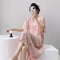 Cotton Silk Nightdress New Floral Sweet Home Clothes Summer Women's Pajamas Short-sleeved Dress Summer Thin Dress | China Imported | CLS251117861