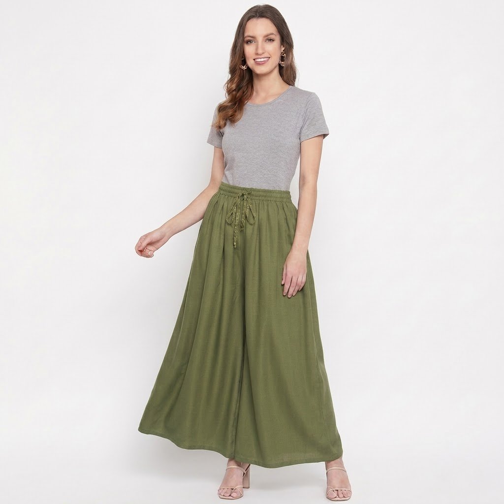 Ultimate Comfort Wide Leg Full Day Comfort Big Skirt Palazzo | ISMT260626A170