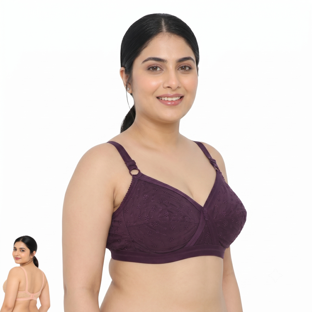 LikeMe RUCHI Chicken Bra (4 Hook Edition) | Full Cup Comfort | Cotton Fabric | Everyday Support | KB21101001