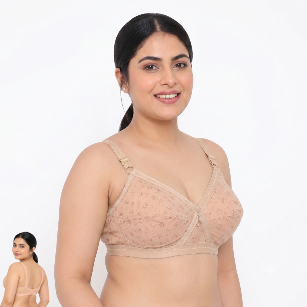LikeMe RUCHI Chicken Bra (4 Hook Edition) | Full Cup Comfort | Cotton Fabric | Everyday Support | KB21101001