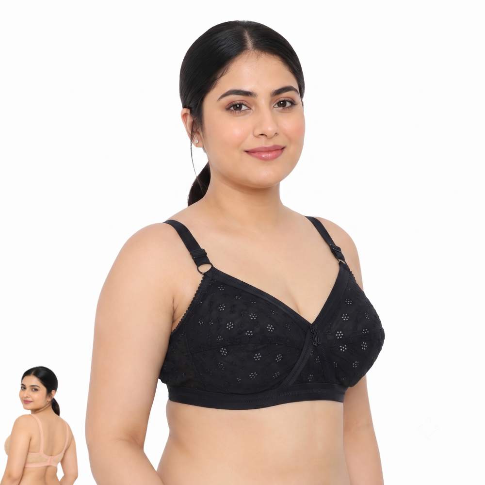LikeMe RUCHI Chicken Bra (4 Hook Edition) | Full Cup Comfort | Cotton Fabric | Everyday Support | KB21101001