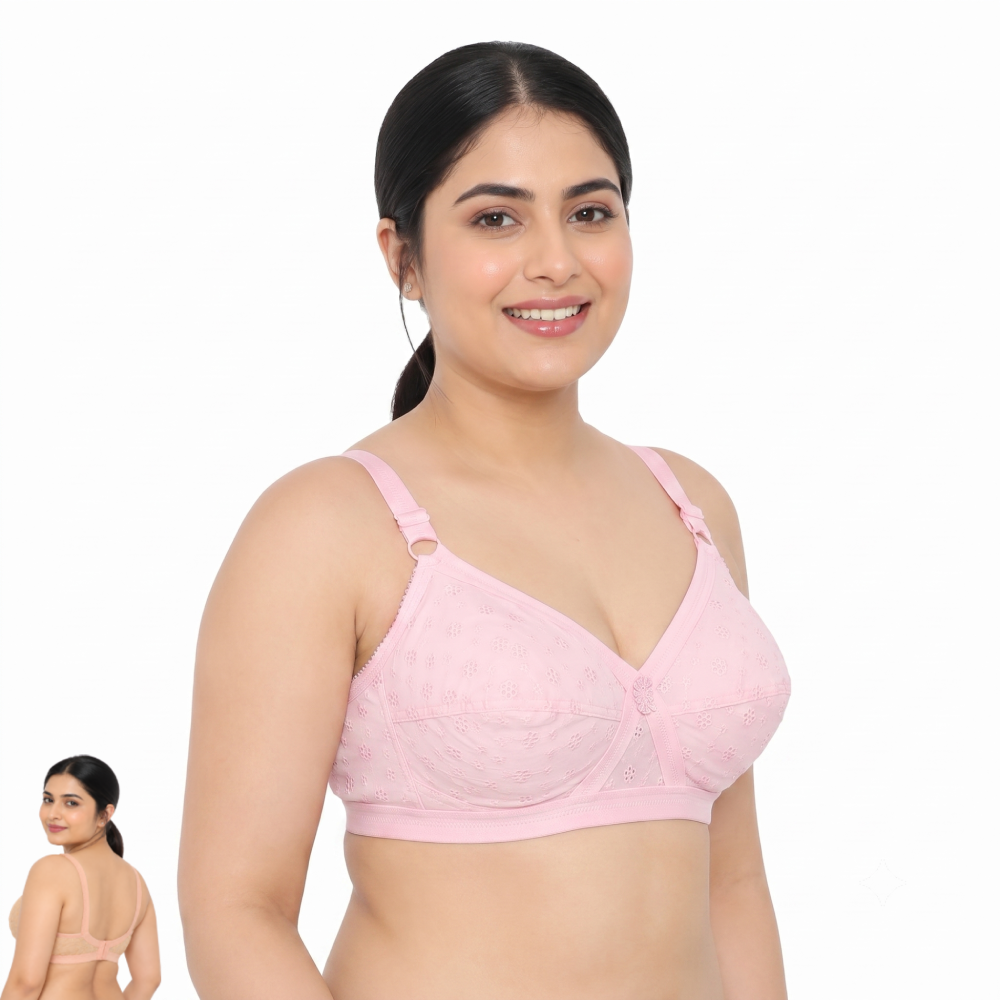 LikeMe RUCHI Chicken Bra (4 Hook Edition) | Full Cup Comfort | Cotton Fabric | Everyday Support | KB21101001