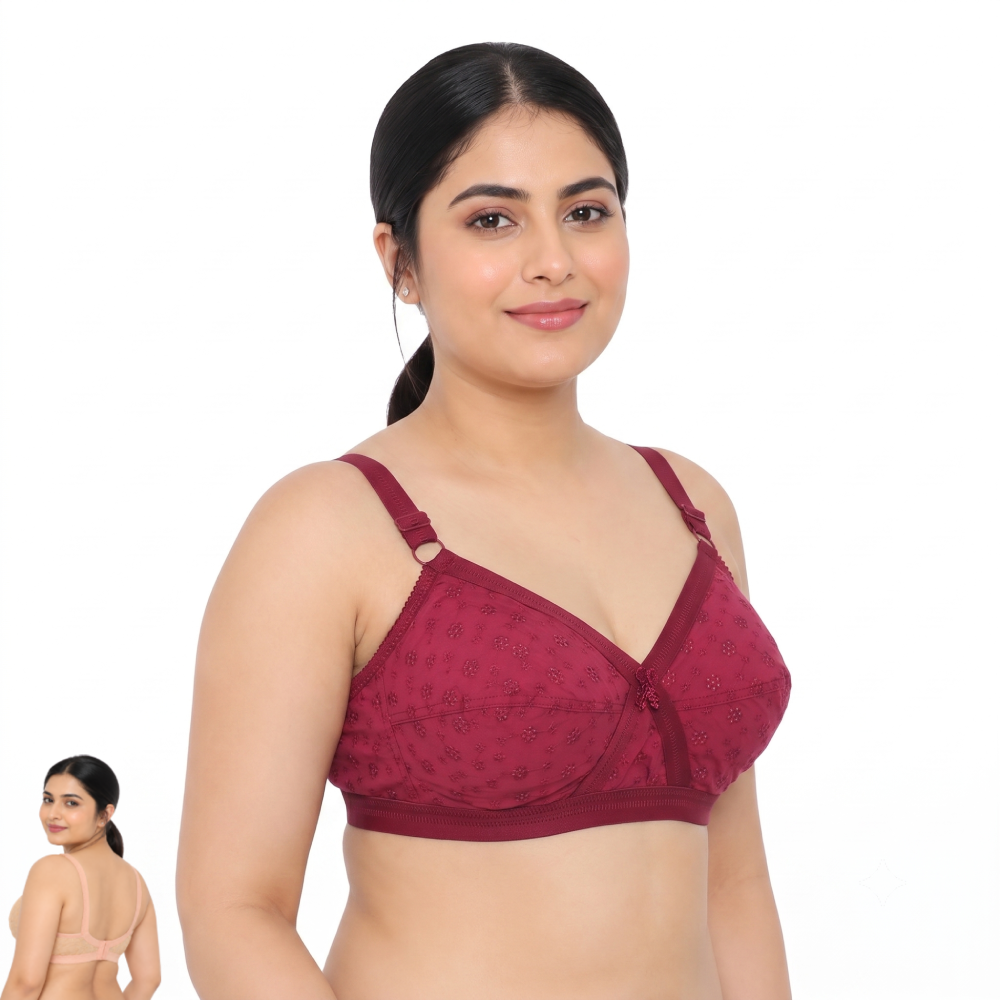 LikeMe RUCHI Chicken Bra (4 Hook Edition) | Full Cup Comfort | Cotton Fabric | Everyday Support | KB21101001