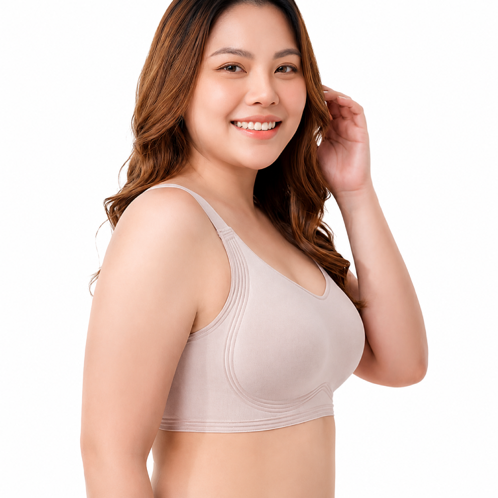 WAQIA Large Size Full Coverage Jelly Bra | Cup B C D | Large Size | Wire-Free | Full Coverage | Lift-Up Support | CB260712A196