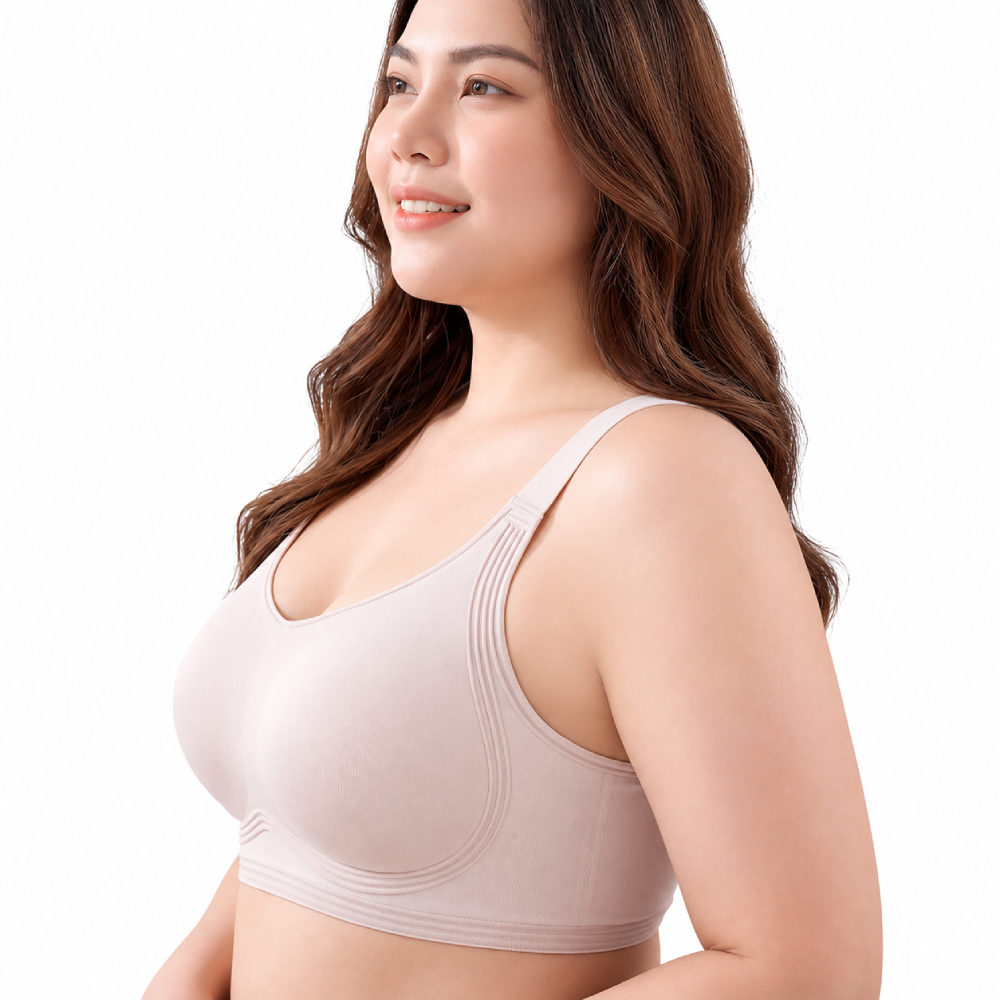 WAQIA Large Size Full Coverage Jelly Bra | Cup B C D | Large Size | Wire-Free | Full Coverage | Lift-Up Support | CB260712A196