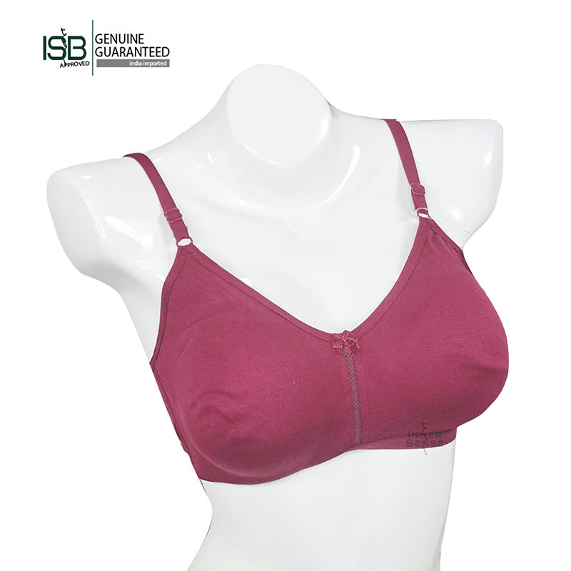 Floret Katrina Seamless Cotton-Blend | Daily USE BRA | T-Shirt Bra | Non-Wired | Non-Padded | Medium Coverage | Indian Imported | ISB Approved Genuine Guaranteed | IB2508055823