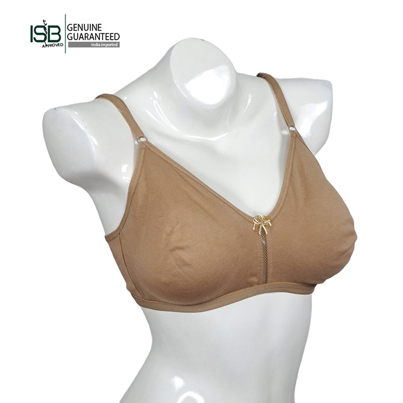 Floret Katrina Seamless Cotton-Blend | Daily USE BRA | T-Shirt Bra | Non-Wired | Non-Padded | Medium Coverage | Indian Imported | ISB Approved Genuine Guaranteed | IB2508055823