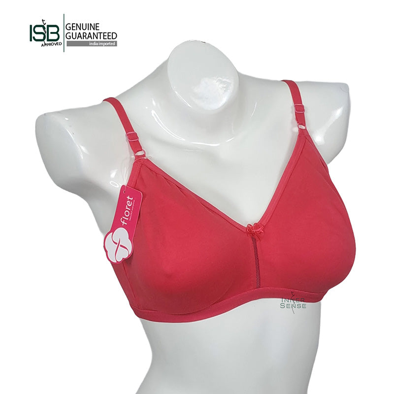 Floret Katrina Seamless Cotton-Blend | Daily USE BRA | T-Shirt Bra | Non-Wired | Non-Padded | Medium Coverage | Indian Imported | ISB Approved Genuine Guaranteed | IB2508055823