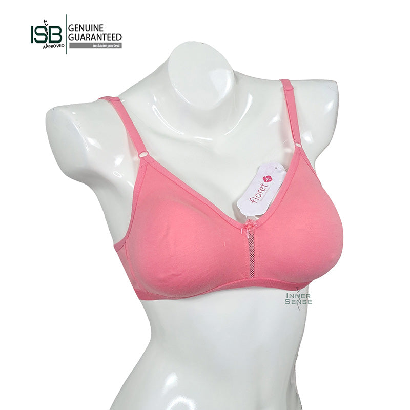 Floret Katrina Seamless Cotton-Blend | Daily USE BRA | T-Shirt Bra | Non-Wired | Non-Padded | Medium Coverage | Indian Imported | ISB Approved Genuine Guaranteed | IB2508055823