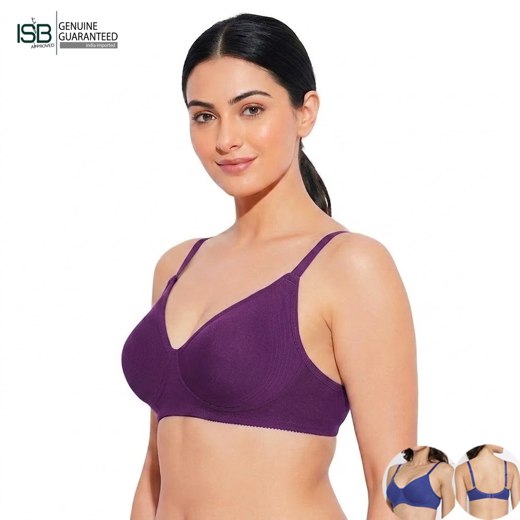 Guddi JOLLY Fabcool Encircled Side Support Shaper, Non-Wired Non Padded High Coverage Everyday Bra | 2 HOOK | Indian Imported | ISB Approved Genuine Guaranteed | IB260501A096