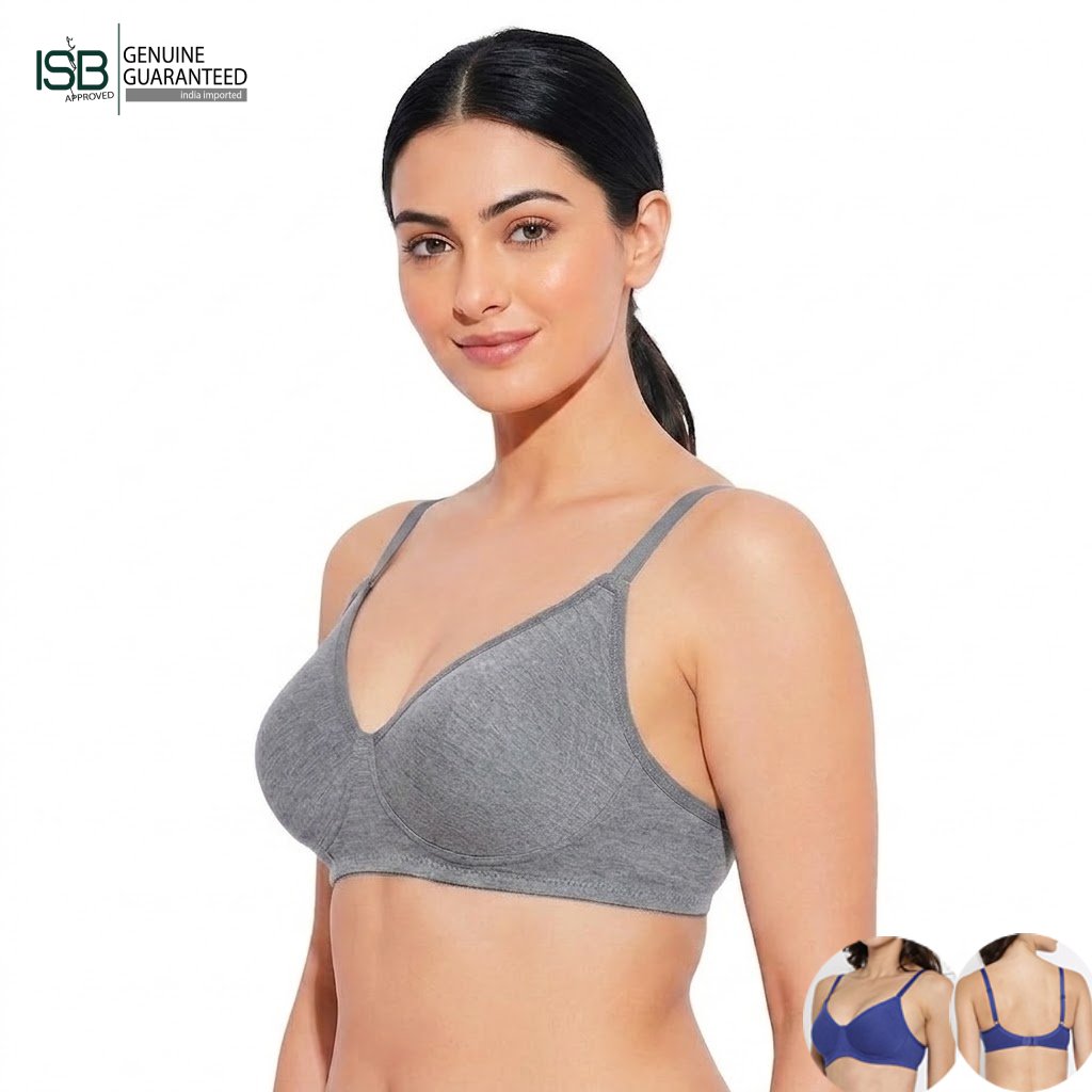 Guddi JOLLY Fabcool Encircled Side Support Shaper, Non-Wired Non Padded High Coverage Everyday Bra | 2 HOOK | Indian Imported | ISB Approved Genuine Guaranteed | IB260501A096