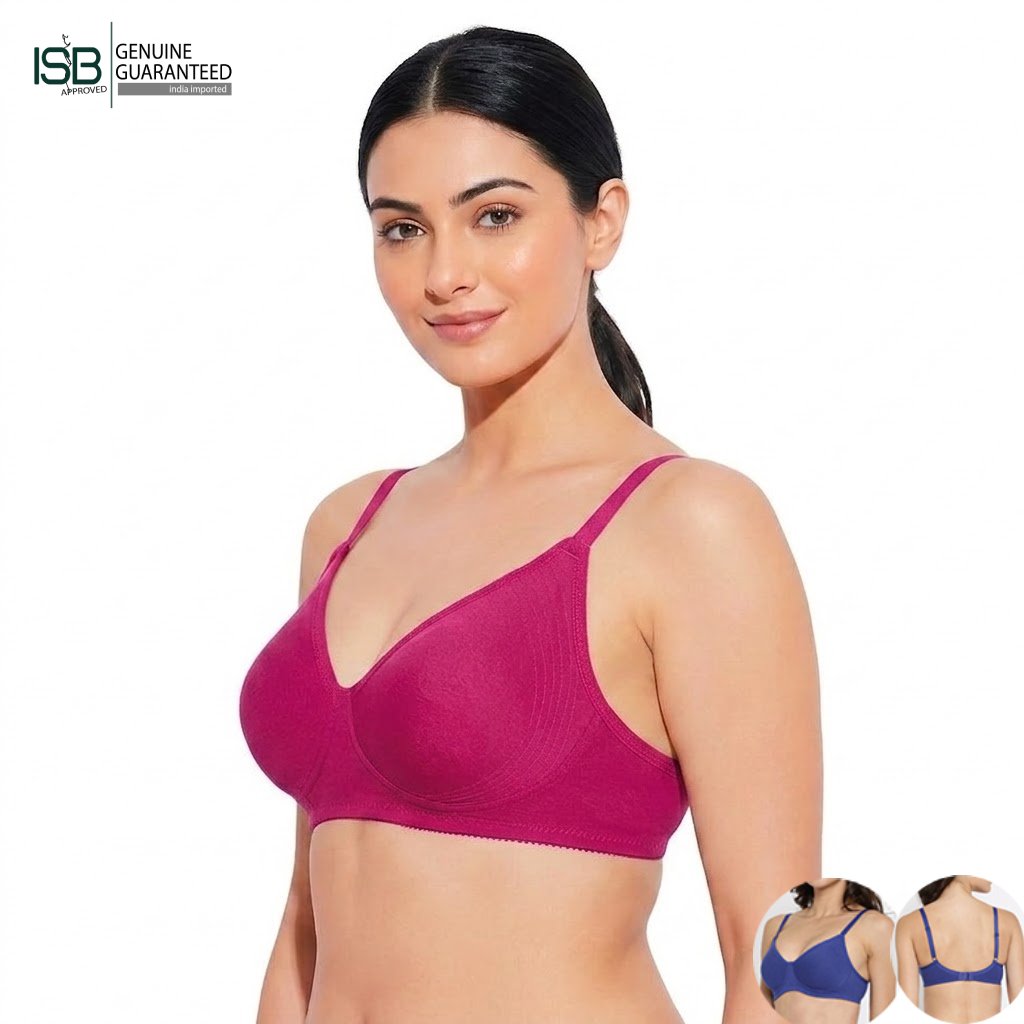 Guddi JOLLY Fabcool Encircled Side Support Shaper, Non-Wired Non Padded High Coverage Everyday Bra | 2 HOOK | Indian Imported | ISB Approved Genuine Guaranteed | IB260501A096