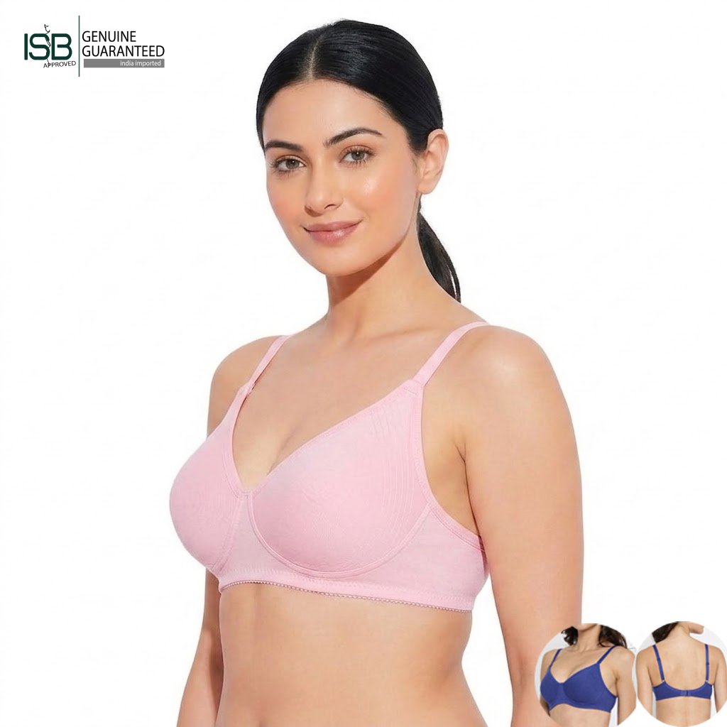 Guddi JOLLY Fabcool Encircled Side Support Shaper, Non-Wired Non Padded High Coverage Everyday Bra | 2 HOOK | Indian Imported | ISB Approved Genuine Guaranteed | IB260501A096