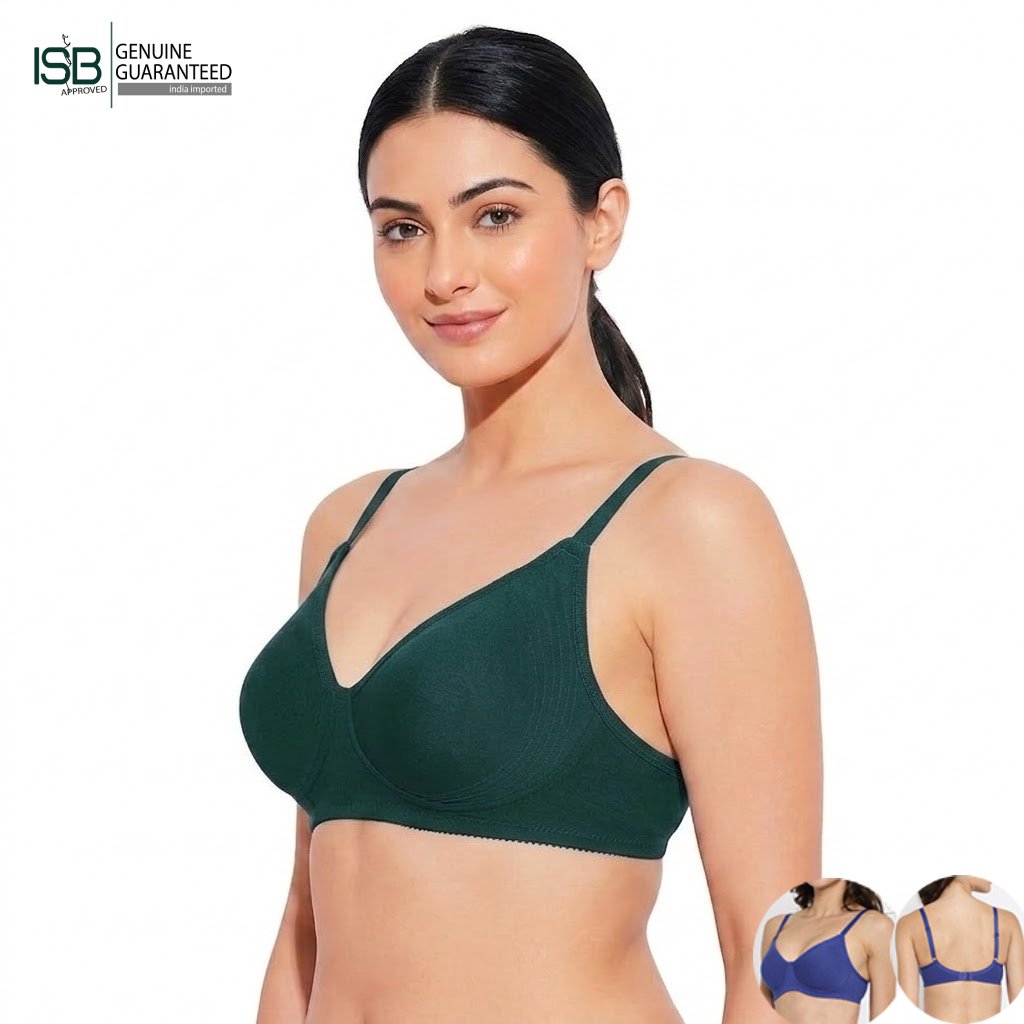 Guddi JOLLY Fabcool Encircled Side Support Shaper, Non-Wired Non Padded High Coverage Everyday Bra | 2 HOOK | Indian Imported | ISB Approved Genuine Guaranteed | IB260501A096